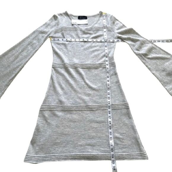 True Love V-Neck Bell Long Sleeve Space Dye Knit Sweater Dress Small NEW - Picture 10 of 12